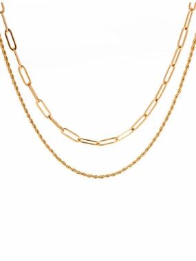 18K Gold Plated Double Layer Necklace